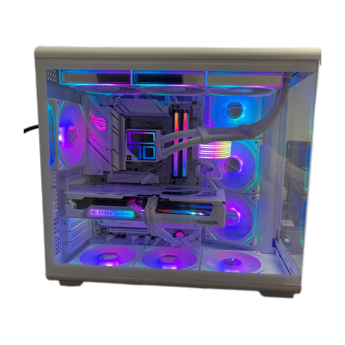Gaming PC, White, Ryzen 7 9800X3D, Liquid Cooler, ROG STRIX B850-A GAMING WIFI, 32GB DDR5, 2TB, RTX 5060, Win 11 Pro, MS 365