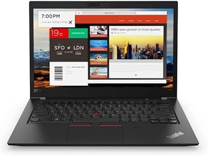 Refurbished  Lenovo ThinkPad T480s Business Laptop 14", intel core i7-8650U, Grade A Condition - Black