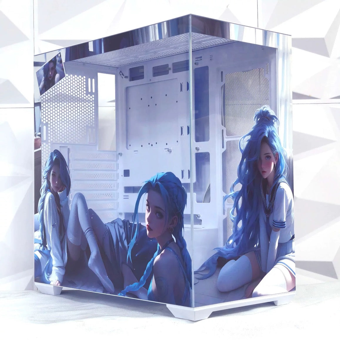UV Print anime PC Case HUNTKEY S960 StormX Full View