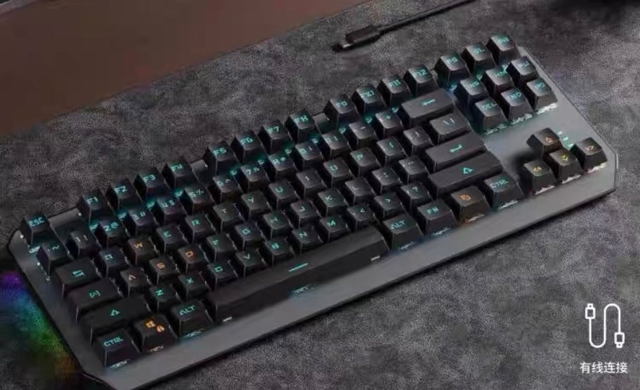 EWEADN TK870, Black/ White, Wired, 87 Keys