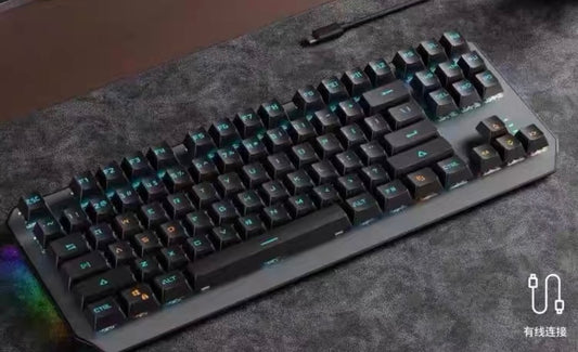 EWEADN TK870, Black/ White, Wired, 87 Keys