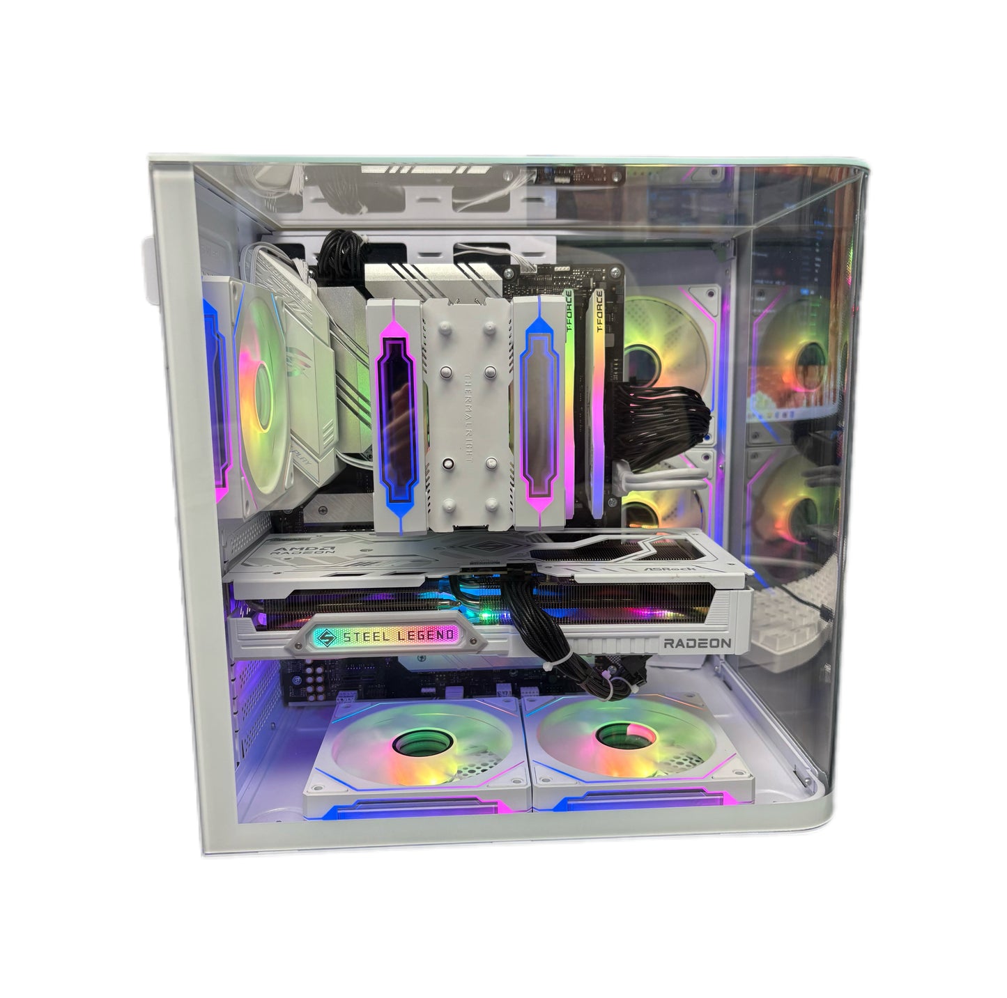 Gaming PC, Black/ White, Ryzen 5 5500, Tower Fan, ROG STRIX B550-A WIFI II, 16GB DDR4, 1 TB, RTX5060/ RX 9060XT, Win 11 Pro, MS 365