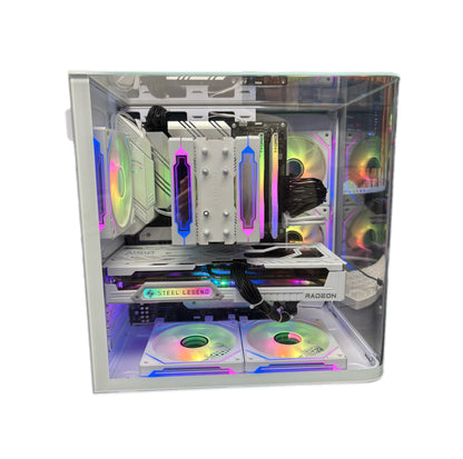 Gaming PC, Black/ White, Ryzen 5 5500, Tower Fan, ROG STRIX B550-A WIFI II, 16GB DDR4, 1 TB, RTX5060/ RX 9060XT, Win 11 Pro, MS 365