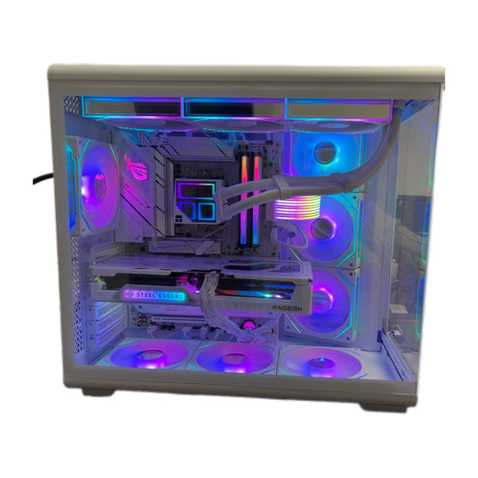 Gaming PC, White, Ryzen 7 9800X3D, Liquid Cooler, ROG STRIX B850-A GAMING WIFI, 32GB DDR5, 2TB, RTX 5060, Win 11 Pro, MS 365