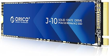 ORICO NVMe J10 M.2 Internal SSD with Heatsink, PCIe Gen3x4 2280, 3D NAND SLC Cache, Up to 3100MB/s, Compatible with Laptops and Desktops